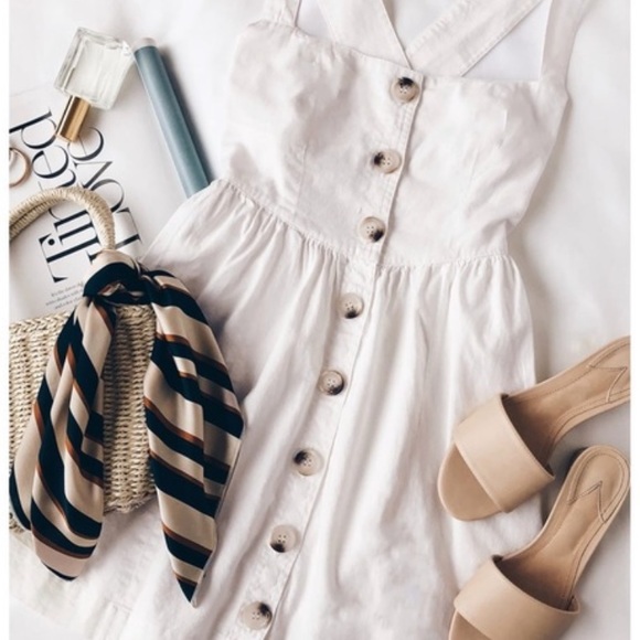 Free People Dresses & Skirts - NWOT Free People Carolina Wht Button-Up Mini Sun Dress